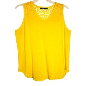 APT 9 women's XL sleeveless yellow laced back pullover top. 4034